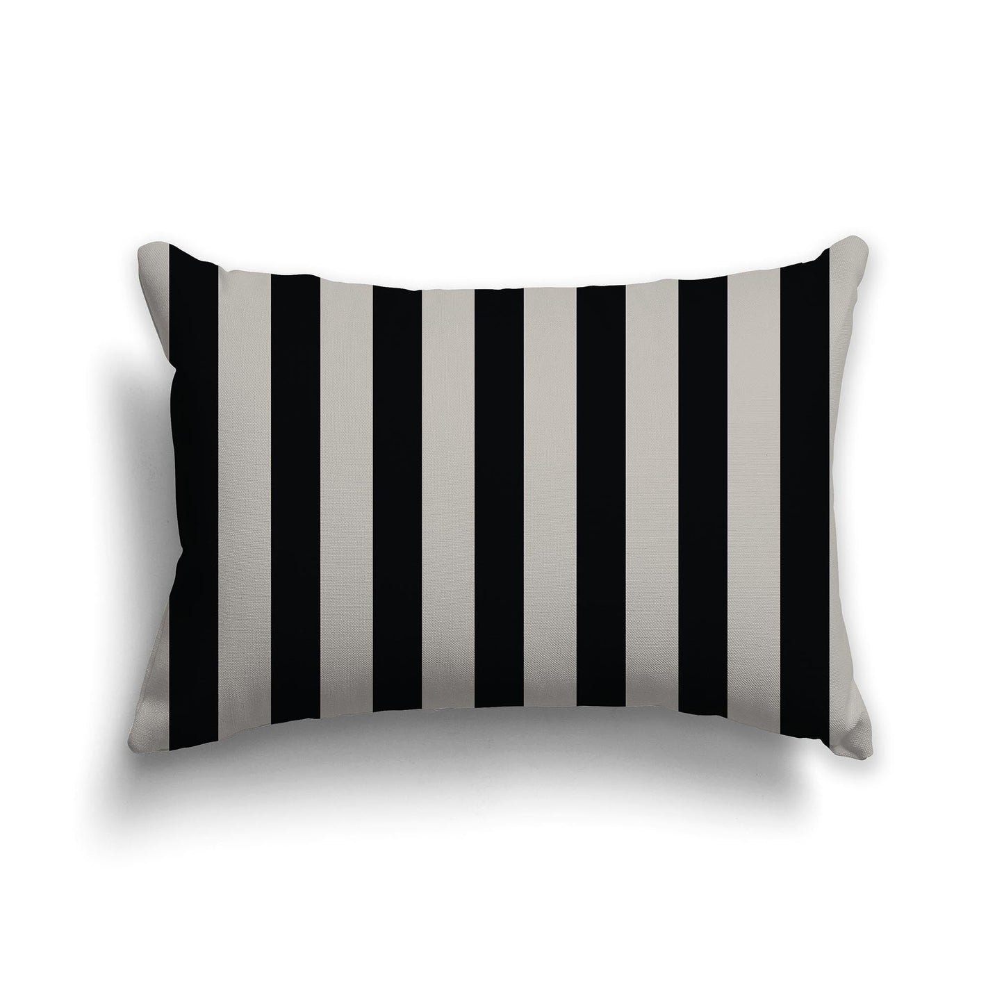 Taupe Throw Pillow with Black Vertical Bars on Front, CAPC-1192-051
