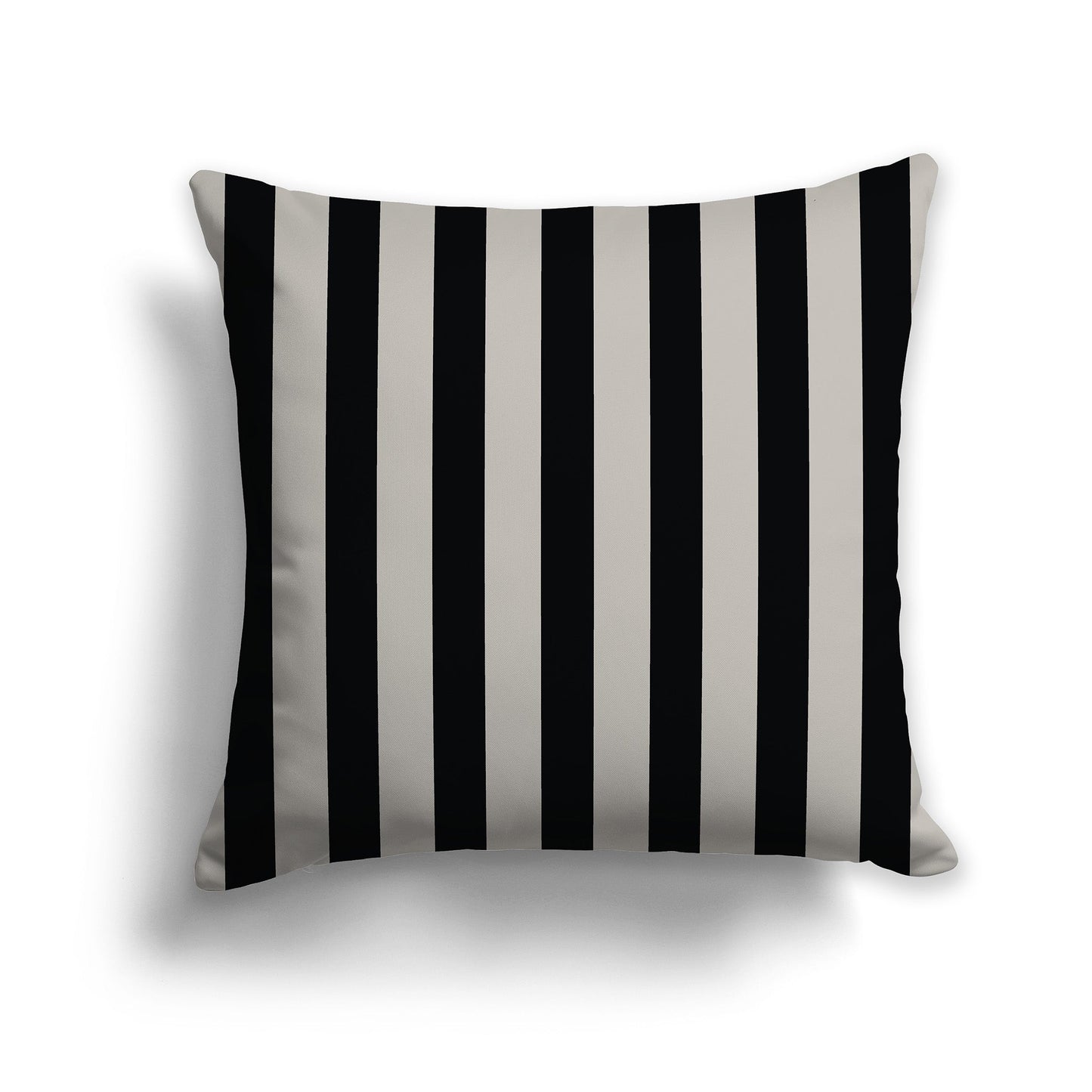 Taupe Throw Pillow with Black Vertical Bars on Front, CAPC-1192-051
