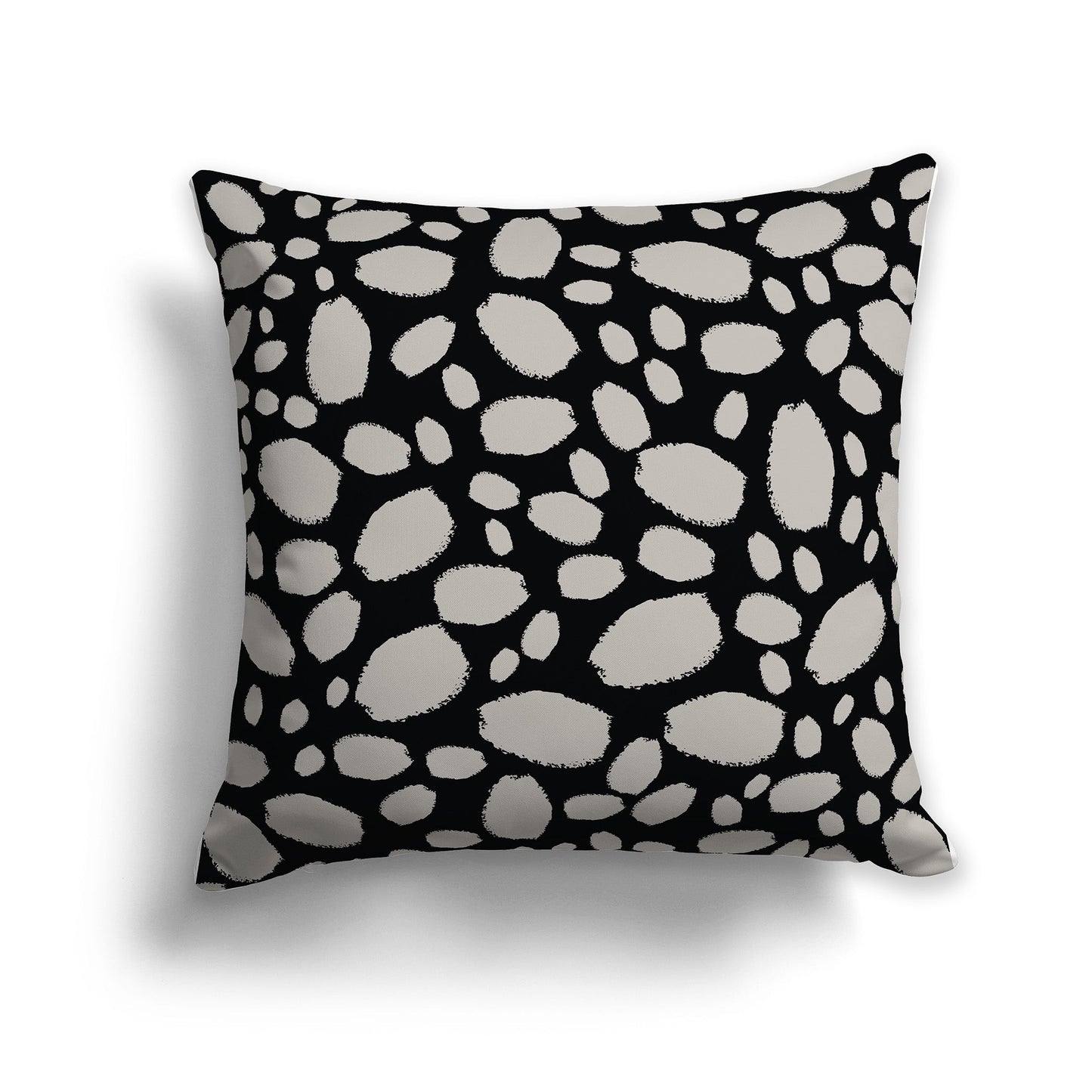 Black Throw Pillow with Taupe Paint Dabs on Both Sides, CAPC-1192-091