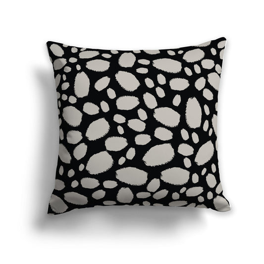 Black Throw Pillow with Taupe Paint Dabs on Both Sides, CAPC-1192-091