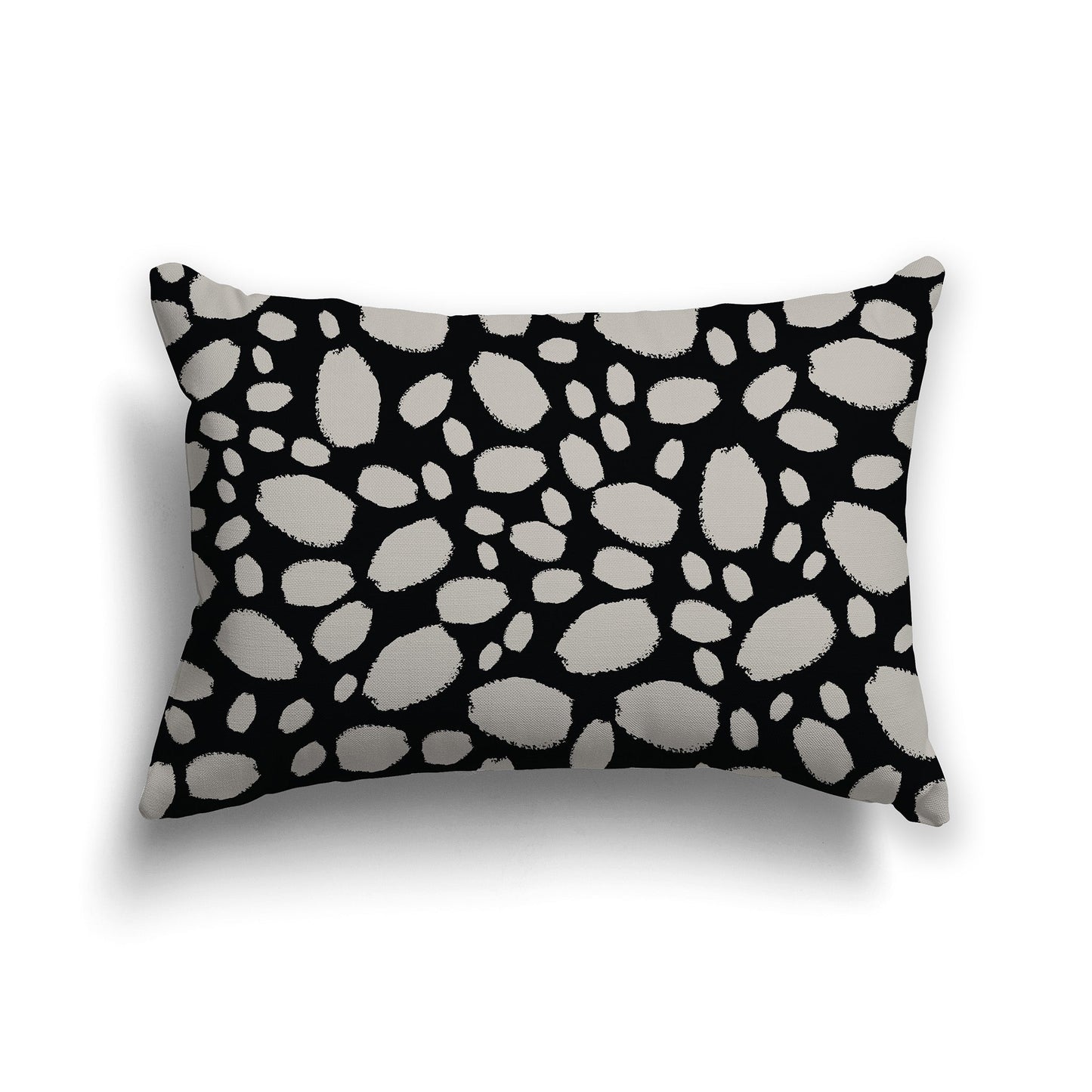 Black Throw Pillow with Taupe Paint Dabs on Both Sides, CAPC-1192-091