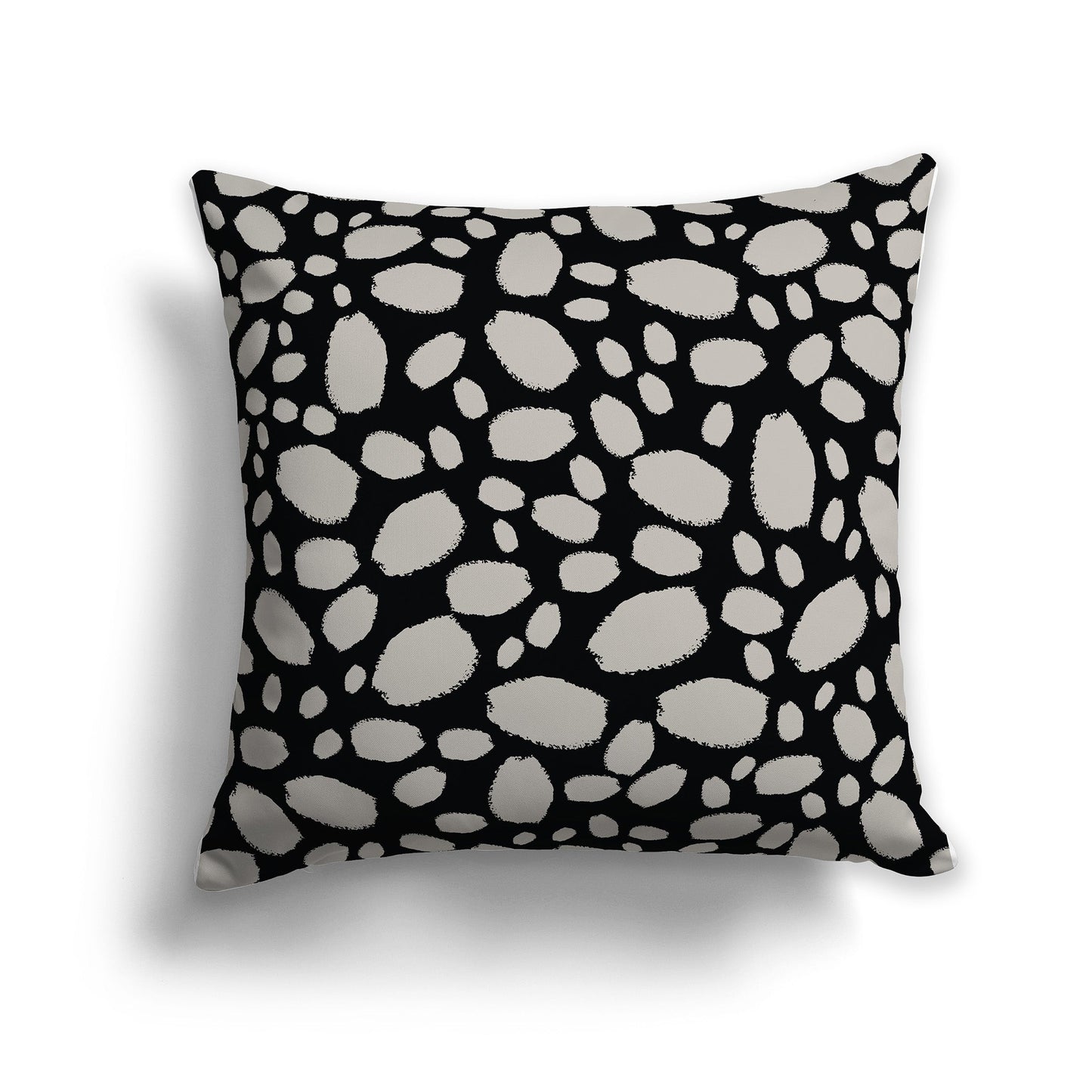 Black Throw Pillow with Taupe Paint Dabs on Both Sides, CAPC-1192-091