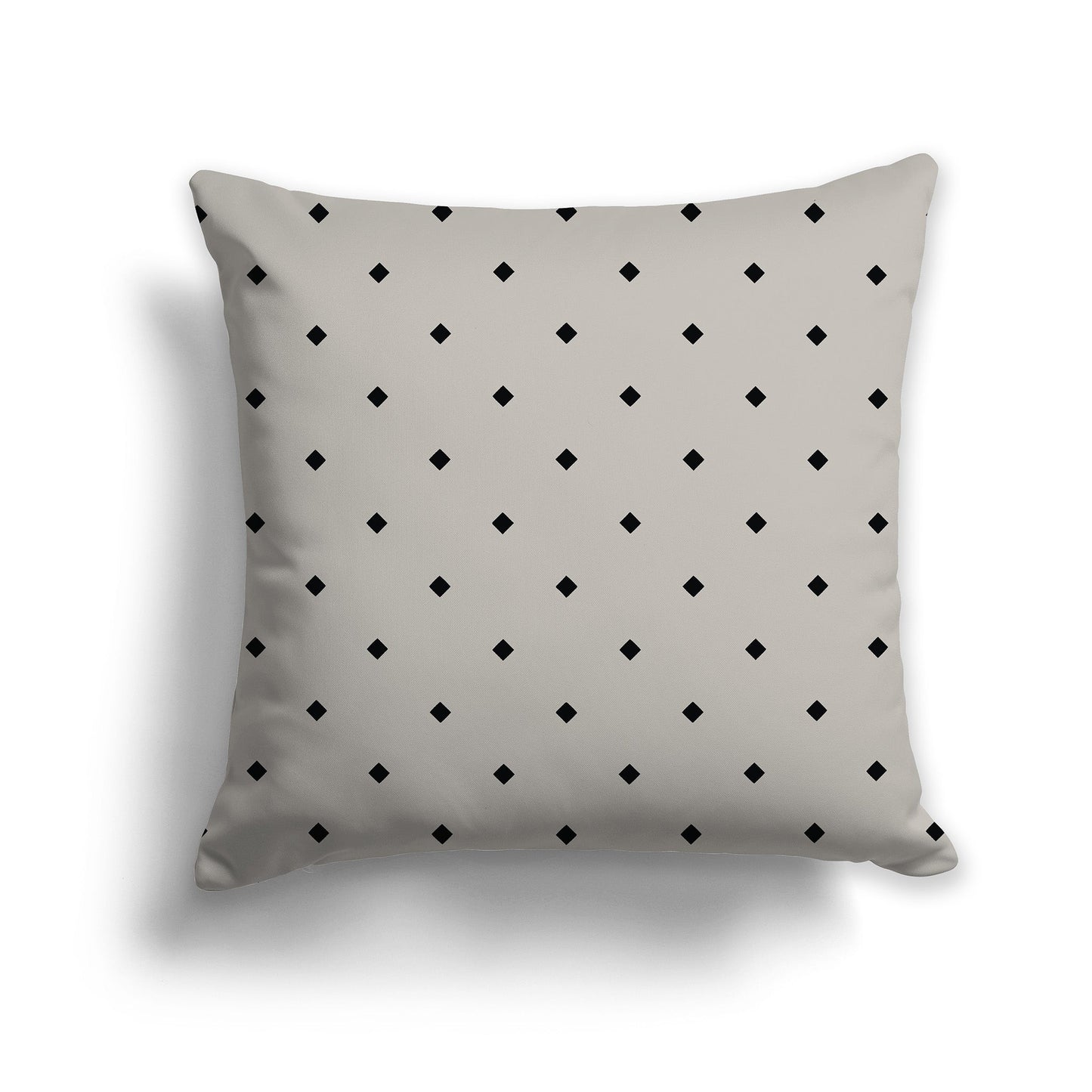 Taupe Throw Pillow with Large Black Diamond Pattern on Front, CAPC-1192-101