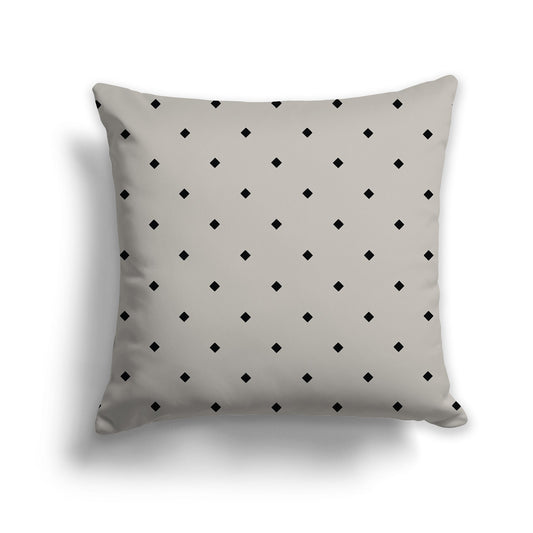 Taupe Throw Pillow with Large Black Diamond Pattern on Front, CAPC-1192-101