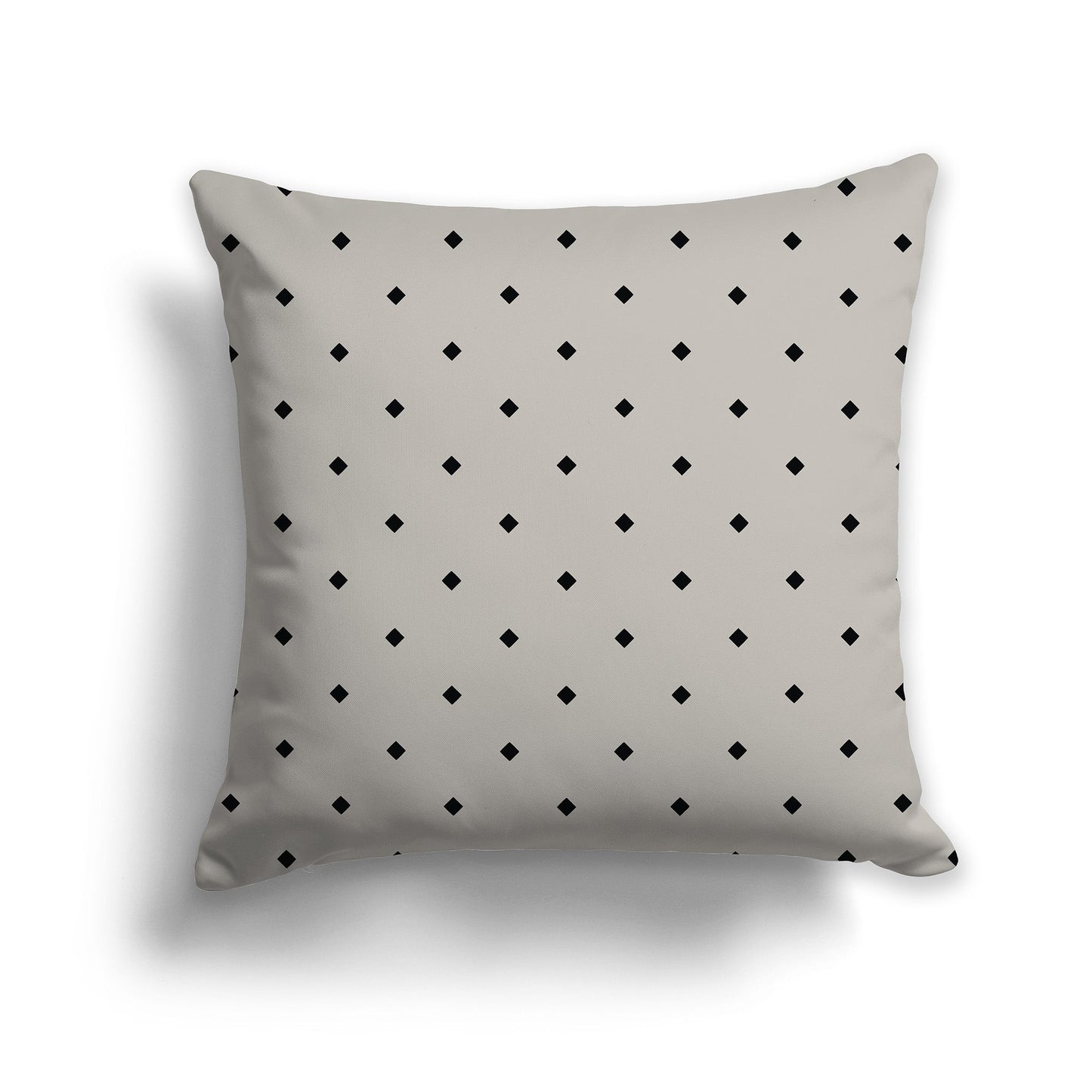 Taupe Throw Pillow with Large Black Diamond Pattern on Front, CAPC-1192-101