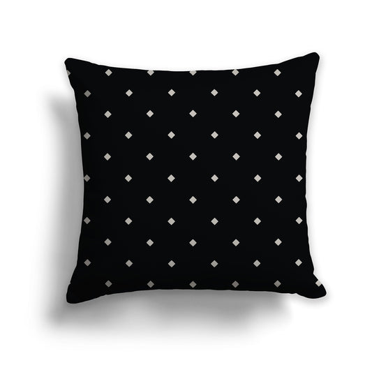 Black Throw Pillow with Large Taupe Diamond Pattern on Front, CAPC-1192-102