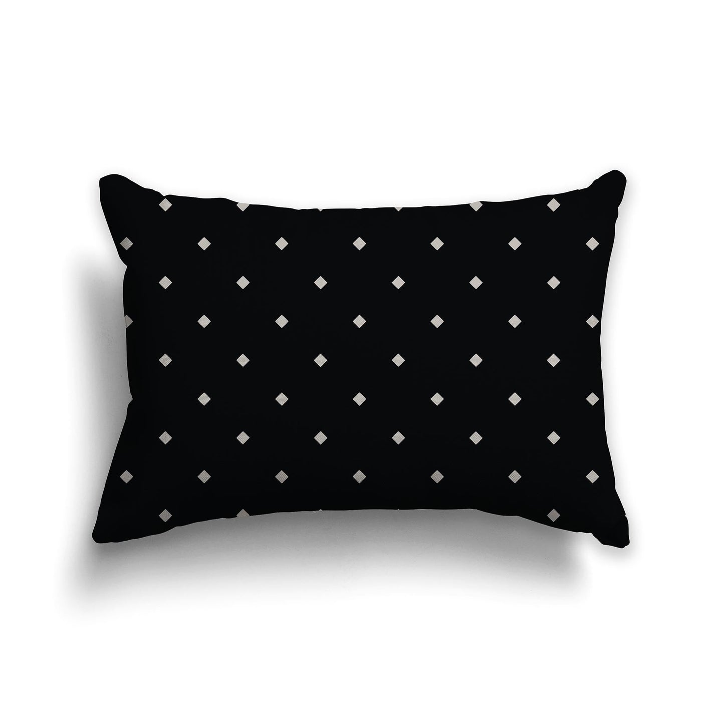 Black Throw Pillow with Large Taupe Diamond Pattern on Front, CAPC-1192-102