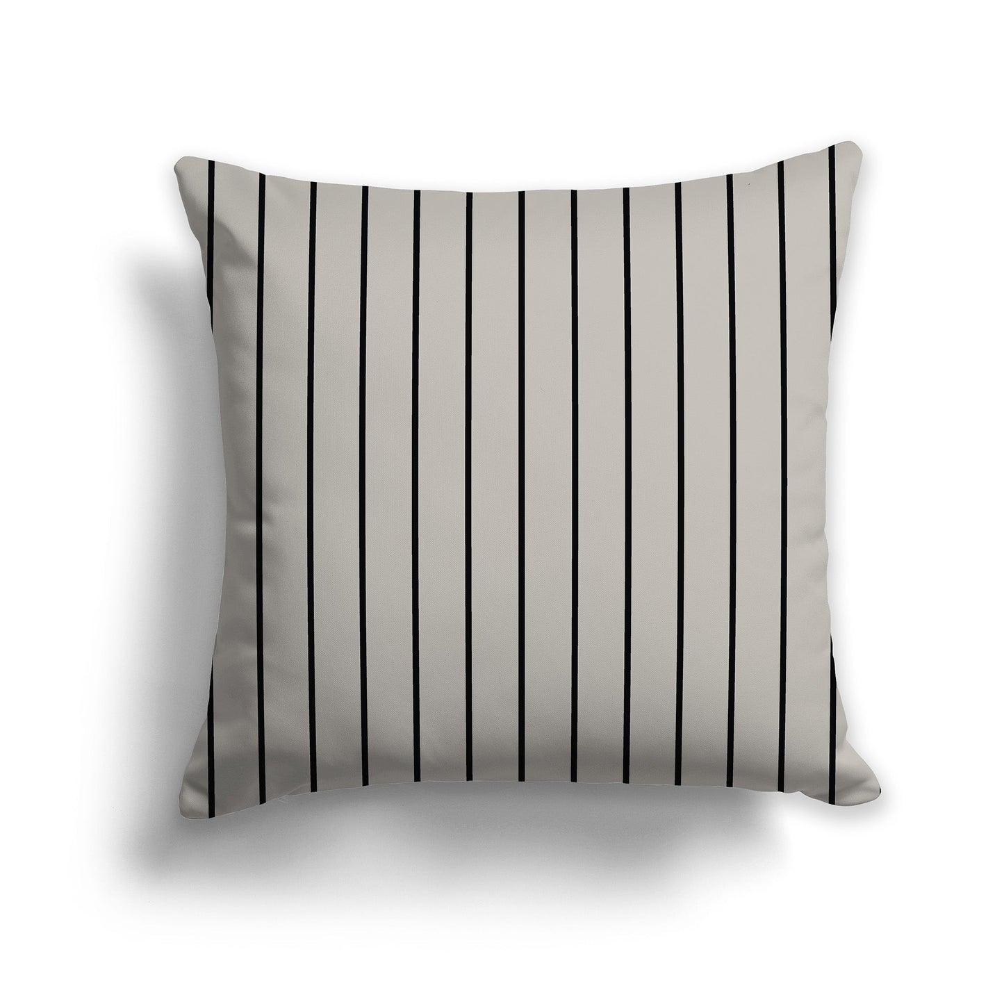 Taupe Throw Pillow with Fine Vertical Black Stripes on Front, CAPC-1192-152