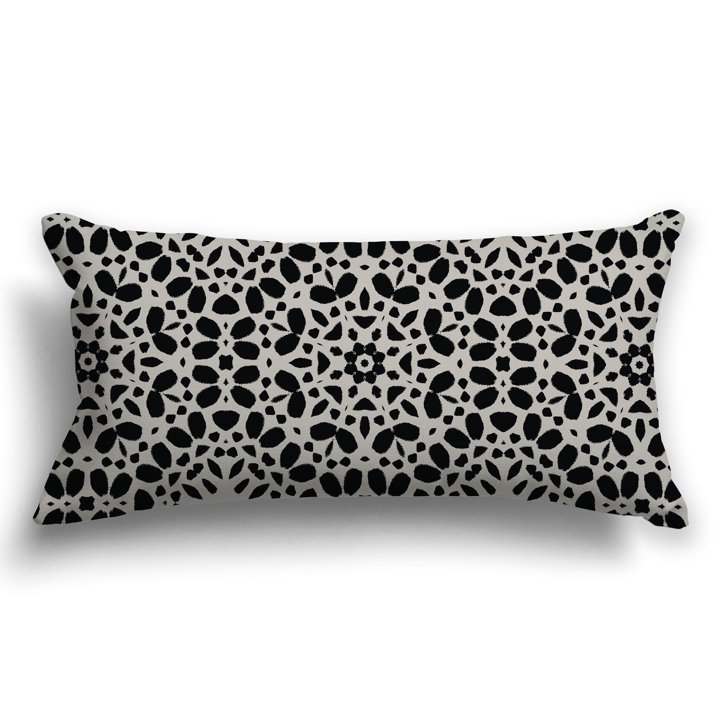 Throw Pillow with Circular Black and Taupe Repeat Pattern on Both Sides, CAPC-1192-192