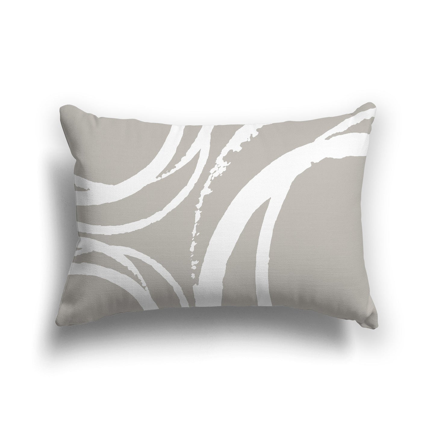 Taupe Throw Pillow with Circular White/Beige-white Graphic on Both Sides, CAPC-1193-022