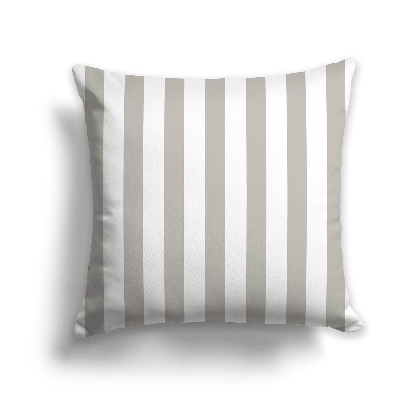 White/Beige-white Throw Pillow with Taupe Vertical Bars on Front, CAPC-1193-051