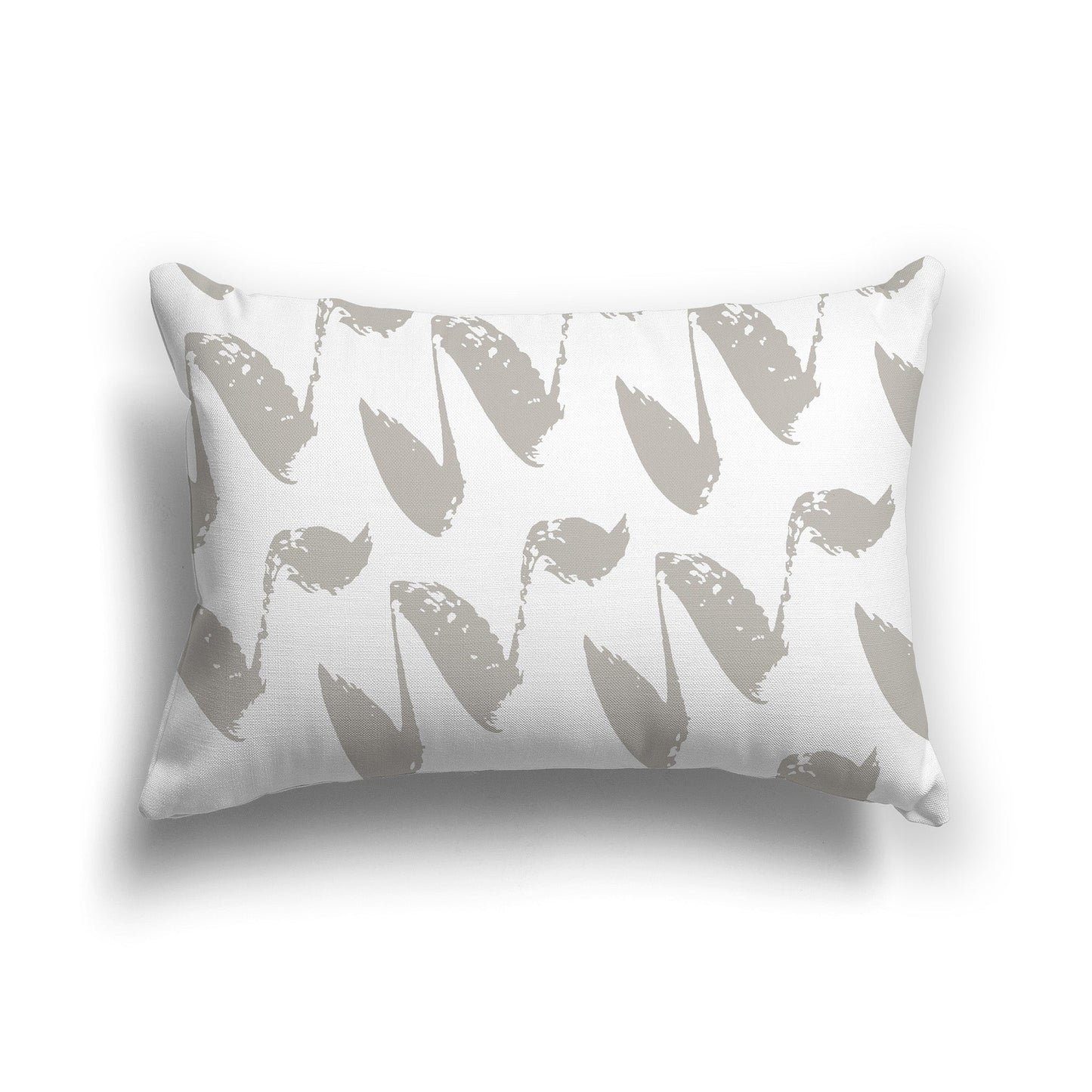 White/Beige-white Throw Pillow with Taupe Squiggle Pattern on Both Sides, CAPC-1193-081