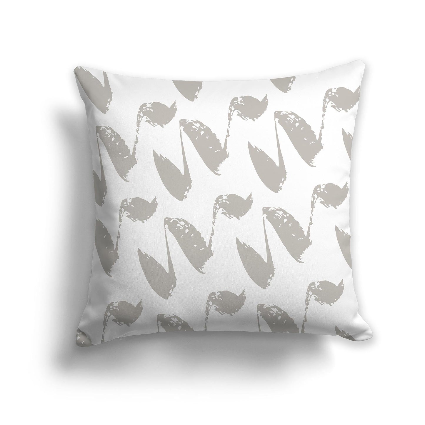 White/Beige-white Throw Pillow with Taupe Squiggle Pattern on Both Sides, CAPC-1193-081