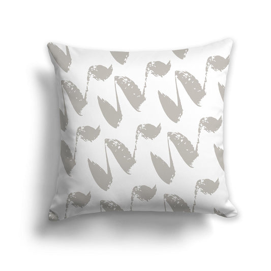 White/Beige-white Throw Pillow with Taupe Squiggle Pattern on Both Sides, CAPC-1193-081