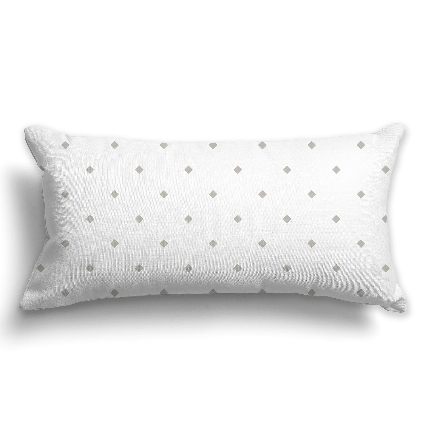 White/Beige-white Throw Pillow with Large Taupe Diamond Pattern on Front, CAPC-1193-101