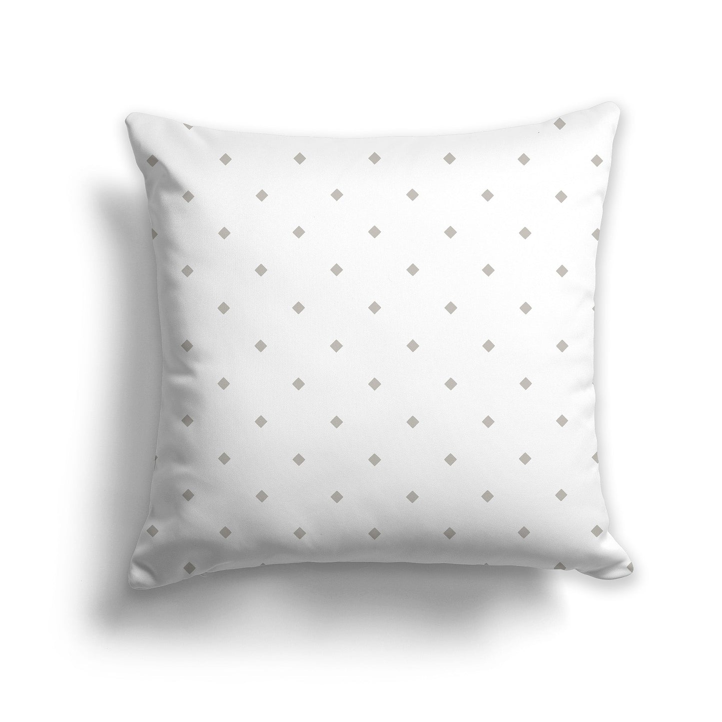 White/Beige-white Throw Pillow with Large Taupe Diamond Pattern on Front, CAPC-1193-101
