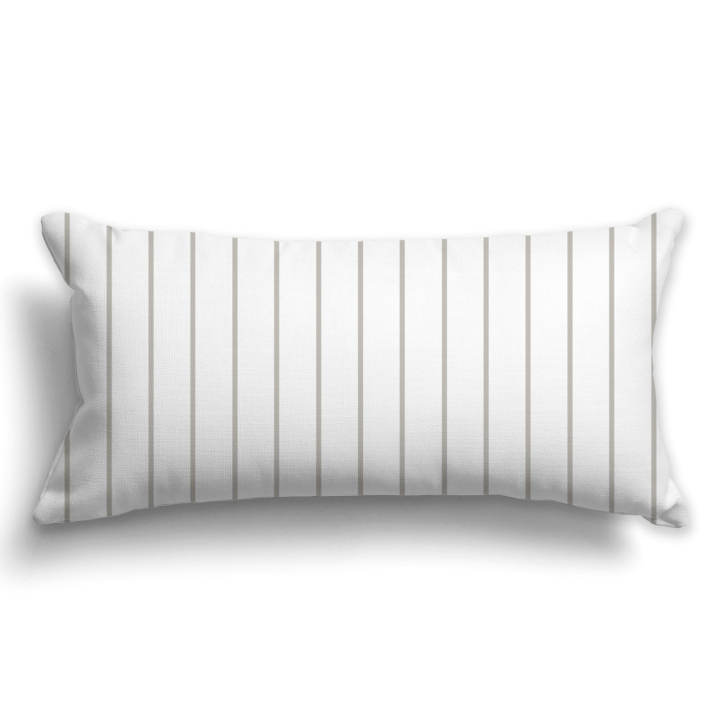 White/Beige-white Throw Pillow with Fine Vertical Taupe Stripes on Front, CAPC-1193-152