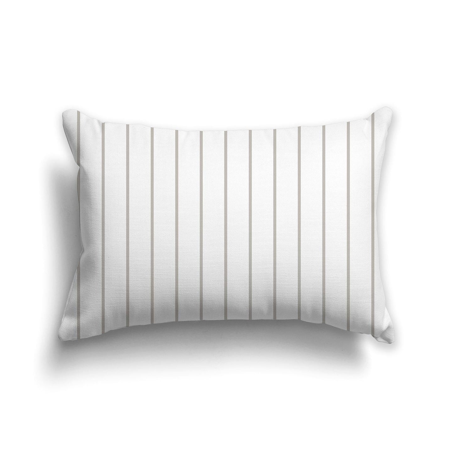 White/Beige-white Throw Pillow with Fine Vertical Taupe Stripes on Front, CAPC-1193-152