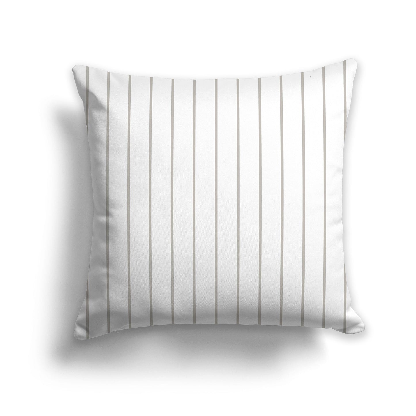 White/Beige-white Throw Pillow with Fine Vertical Taupe Stripes on Front, CAPC-1193-152