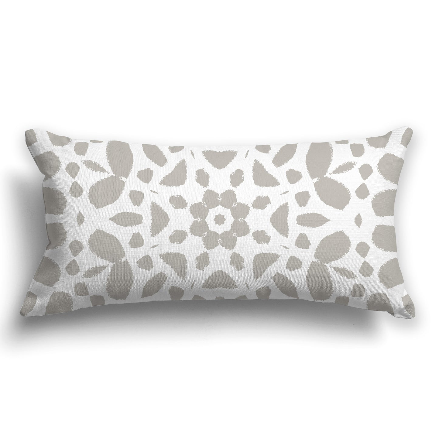 White/Beige-white Throw Pillow with Taupe Circular Graphic on Both Sides, CAPC-1193-183