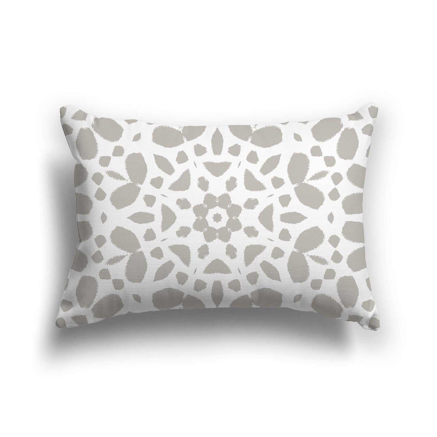 White/Beige-white Throw Pillow with Taupe Circular Graphic on Both Sides, CAPC-1193-183
