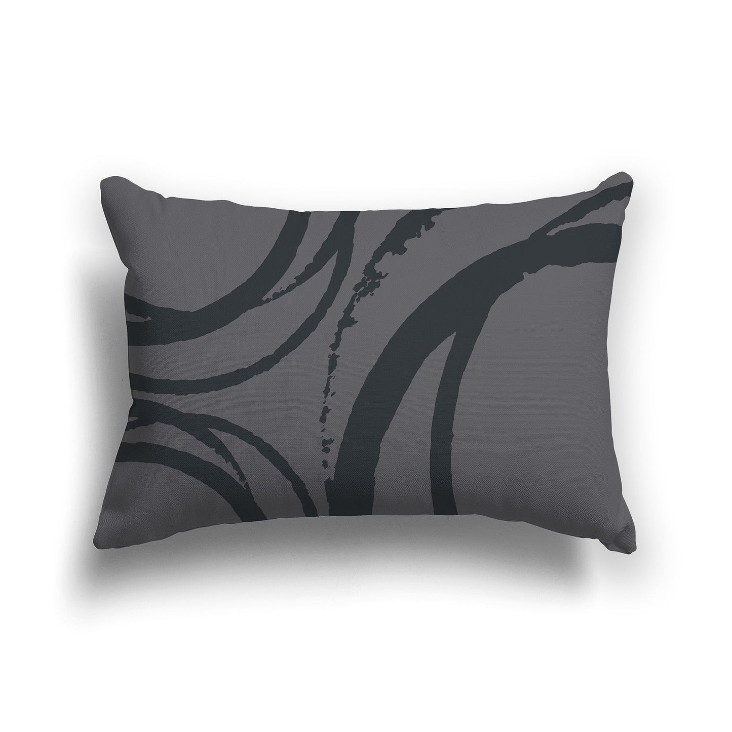 Grey Throw Pillow with Circular Dark Grey Graphic on Both Sides, CAPC-1201-021