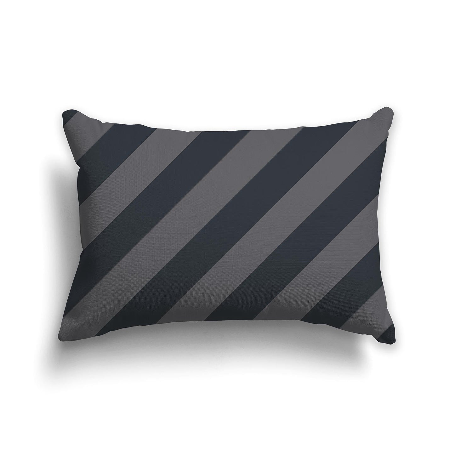 Throw Pillow with Two-tone Grey Diagonal Bars on Both Sides, CAPC-1201-031
