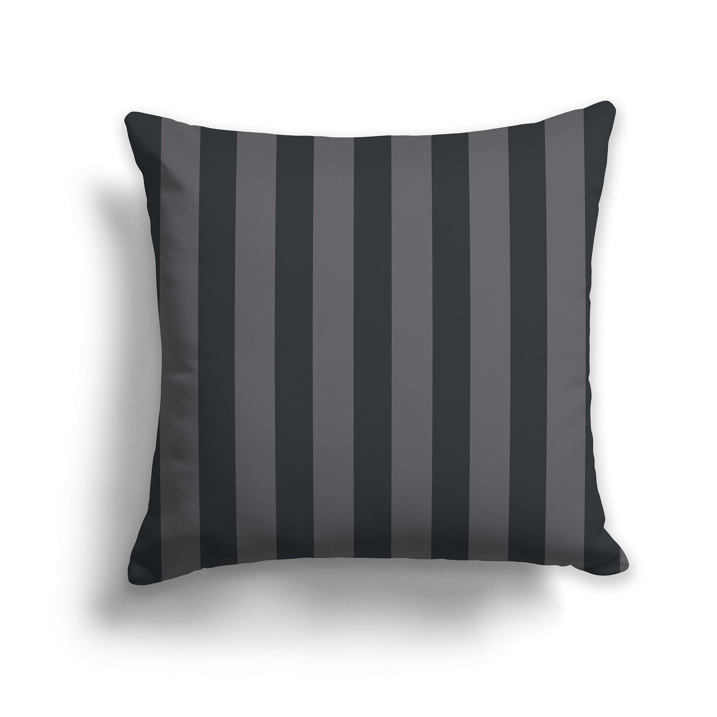 Grey Throw Pillow with Dark Grey Vertical Bars on Front, CAPC-1201-051
