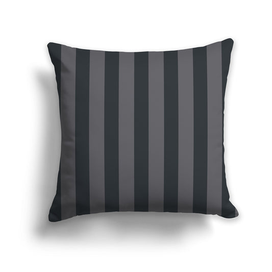 Grey Throw Pillow with Dark Grey Vertical Bars on Front, CAPC-1201-051