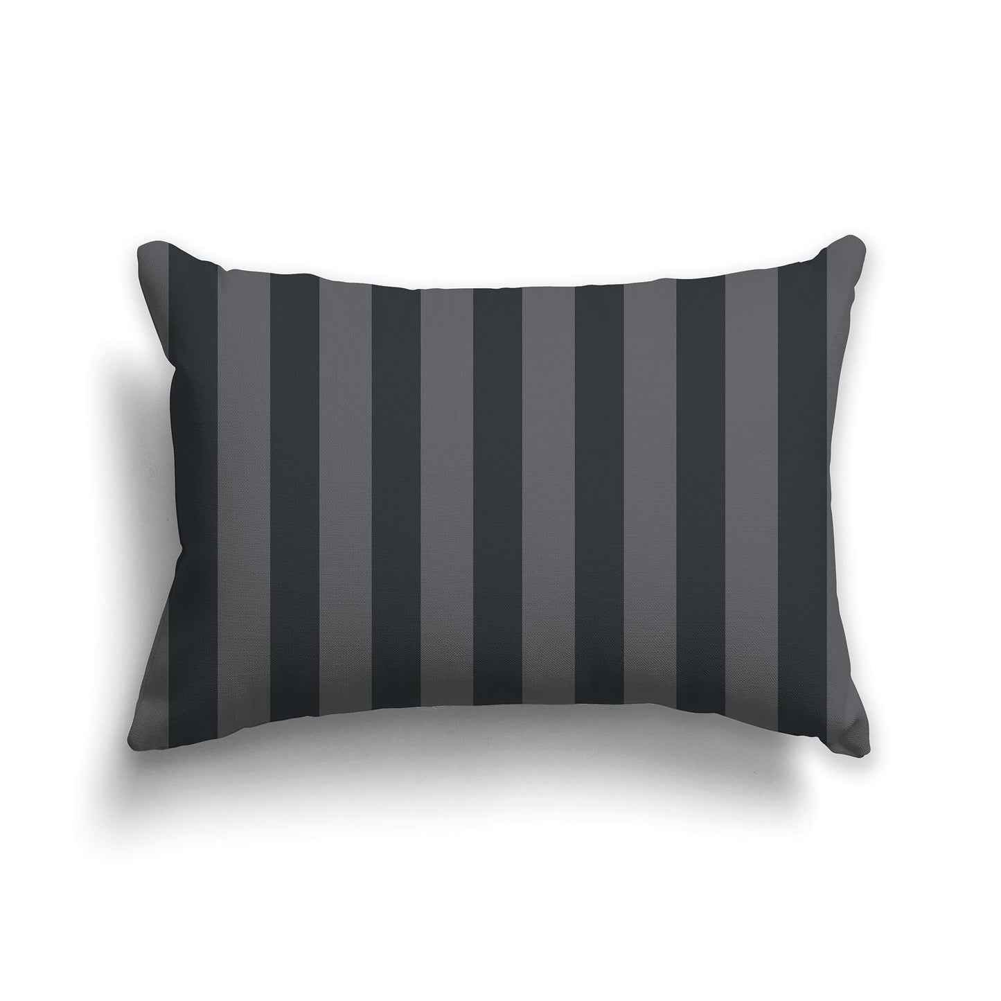 Grey Throw Pillow with Dark Grey Vertical Bars on Front, CAPC-1201-051