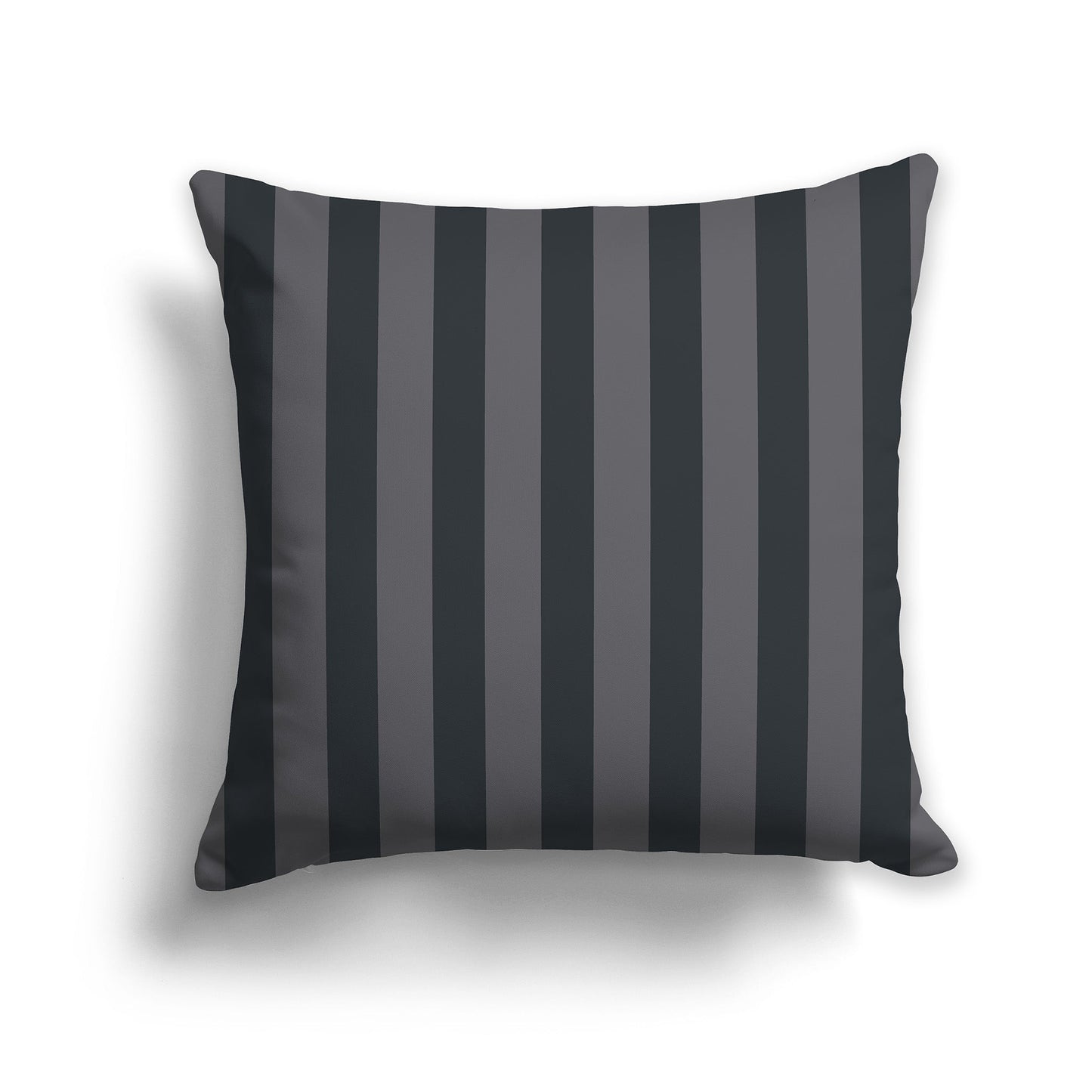 Grey Throw Pillow with Dark Grey Vertical Bars on Front, CAPC-1201-051