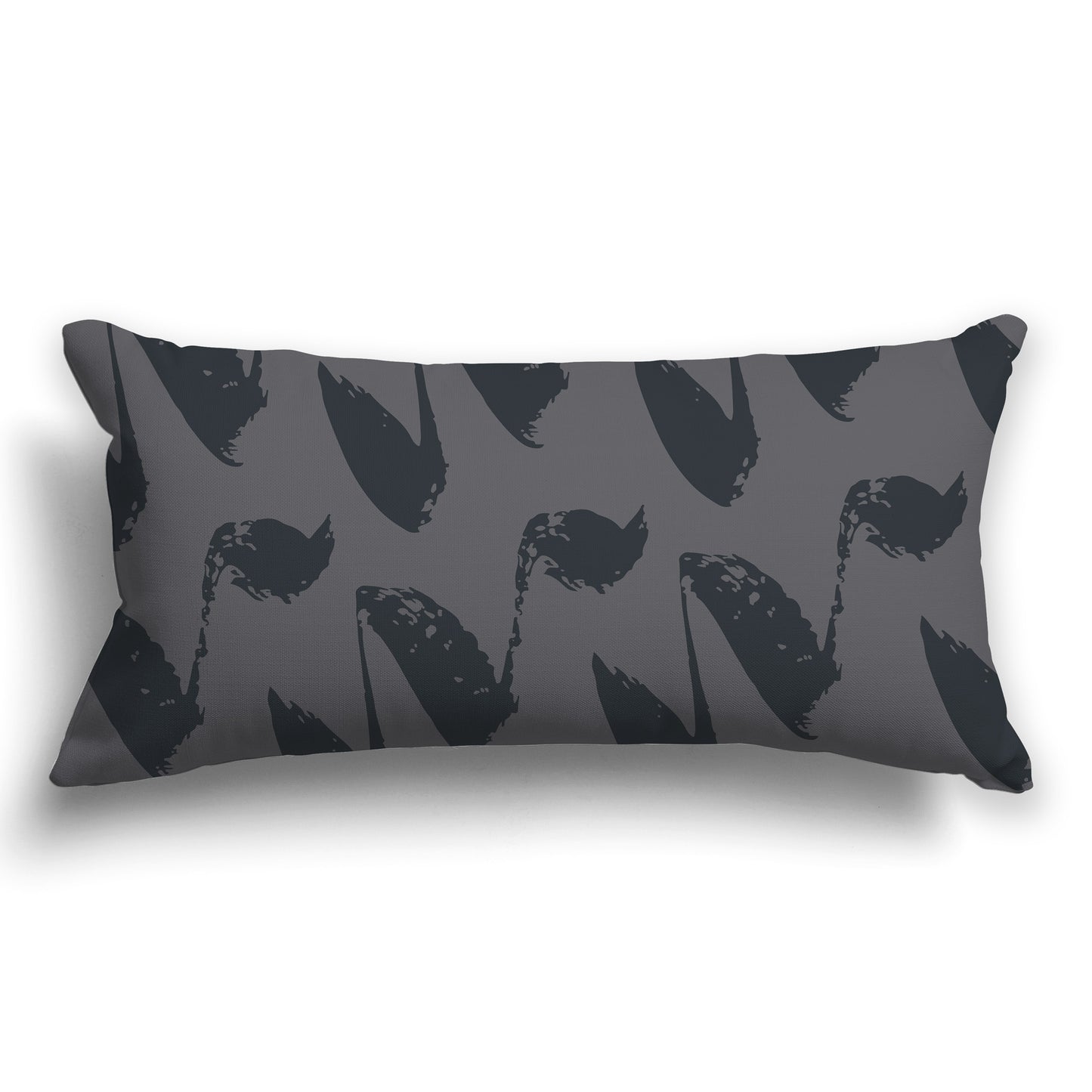 Grey Throw Pillow with Dark Grey Squiggle Pattern on Both Sides, CAPC-1201-082