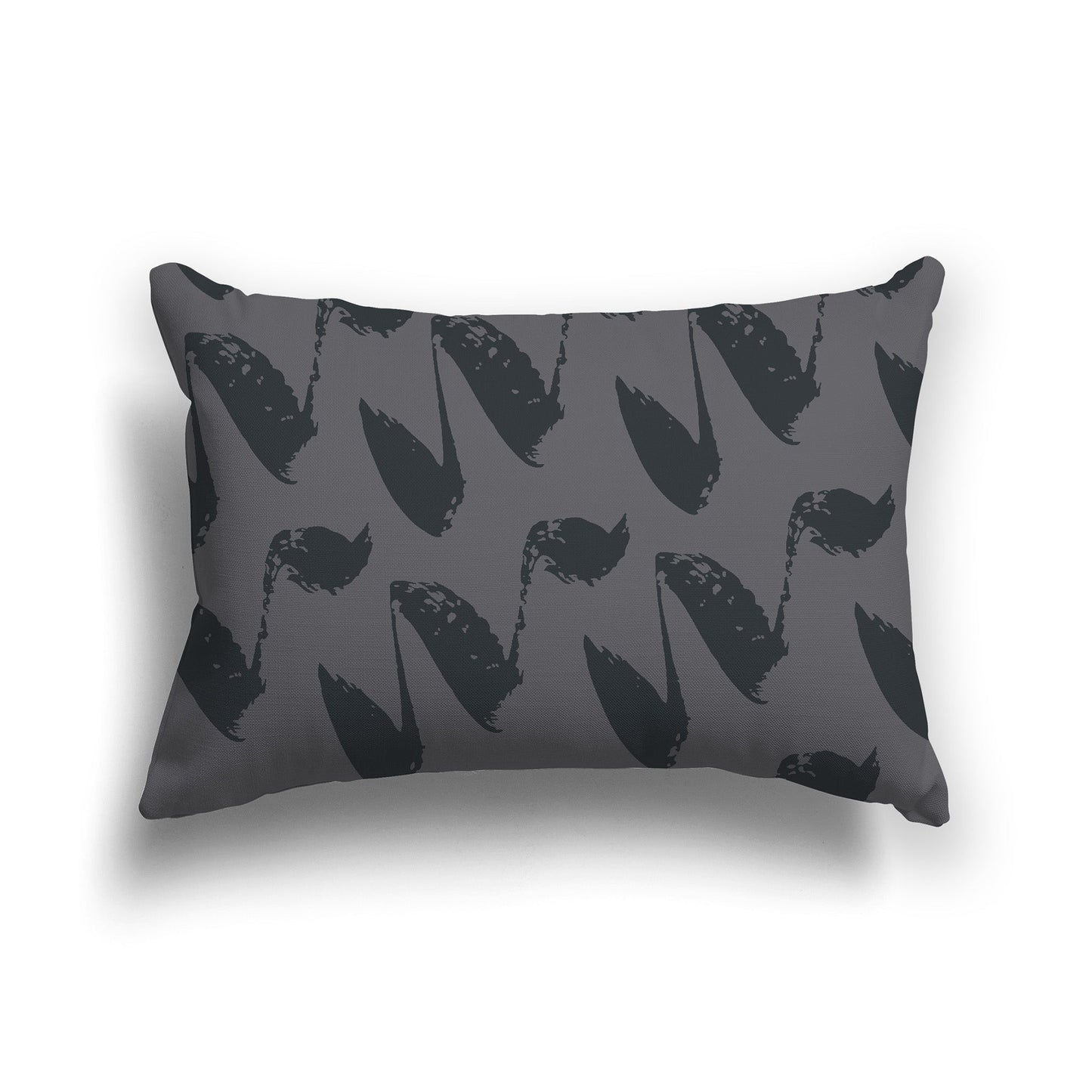 Grey Throw Pillow with Dark Grey Squiggle Pattern on Both Sides, CAPC-1201-082