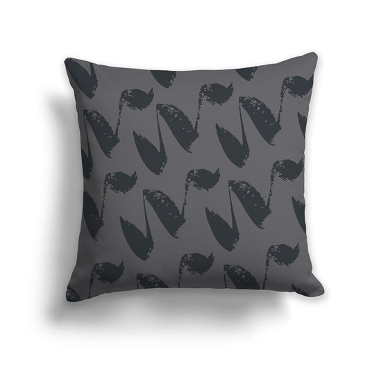Grey Throw Pillow with Dark Grey Squiggle Pattern on Both Sides, CAPC-1201-082