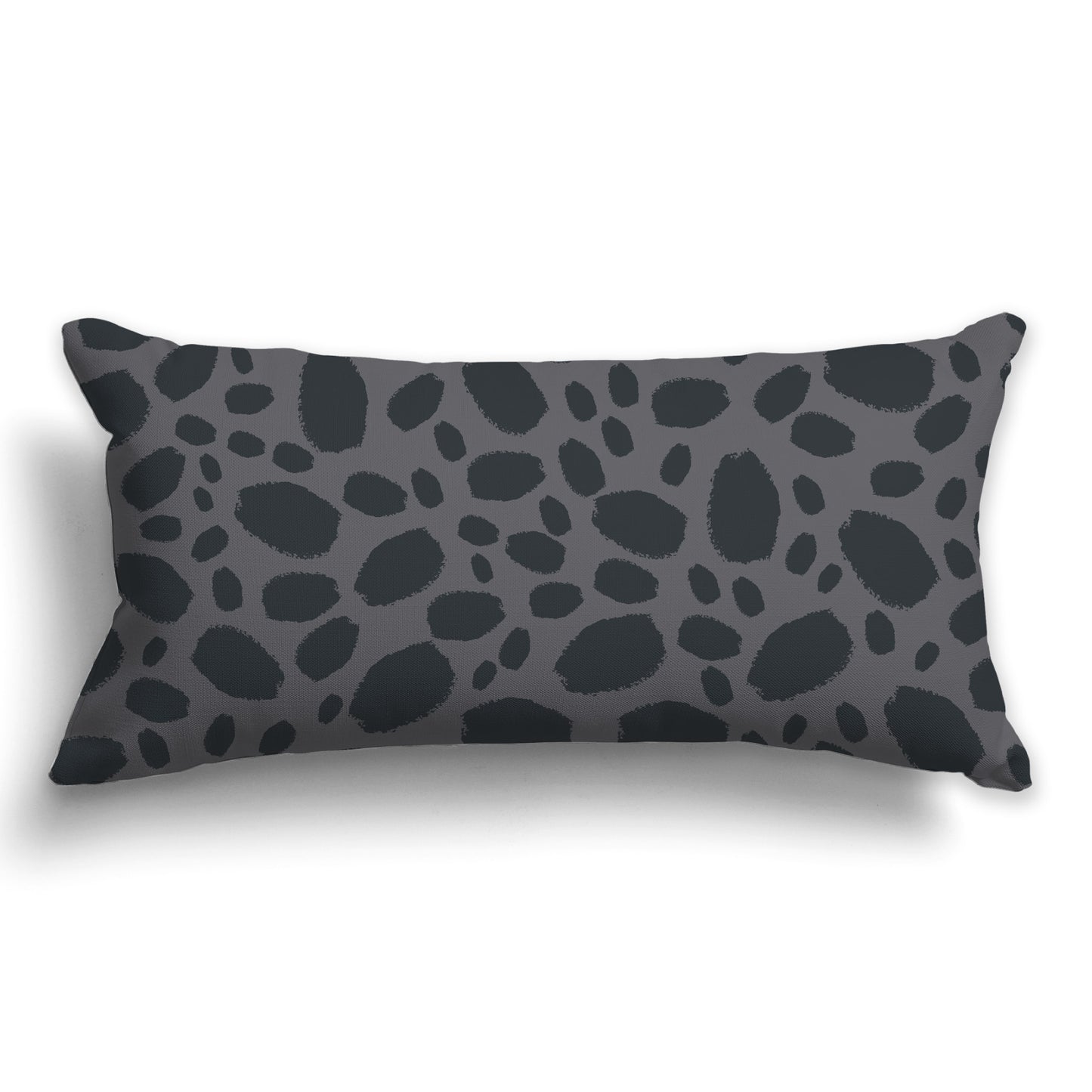 Grey Throw Pillow with Dark Grey Paint Dabs on Both Sides, CAPC-1201-091