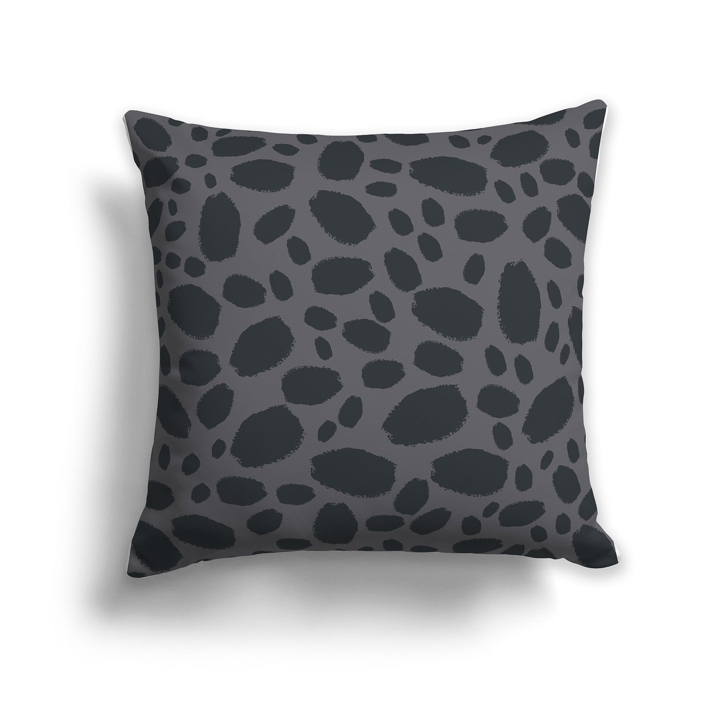 Grey Throw Pillow with Dark Grey Paint Dabs on Both Sides, CAPC-1201-091