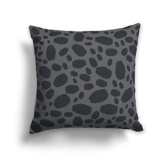 Grey Throw Pillow with Dark Grey Paint Dabs on Both Sides, CAPC-1201-091
