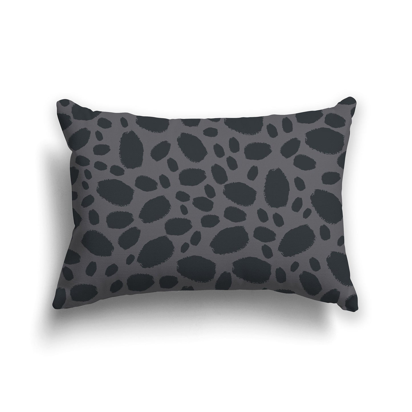 Grey Throw Pillow with Dark Grey Paint Dabs on Both Sides, CAPC-1201-091