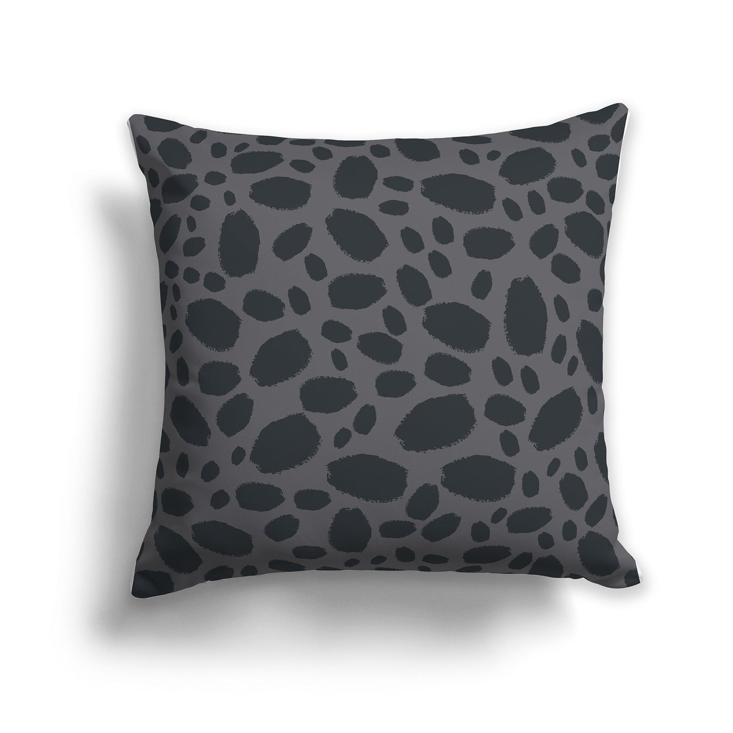 Grey Throw Pillow with Dark Grey Paint Dabs on Both Sides, CAPC-1201-091