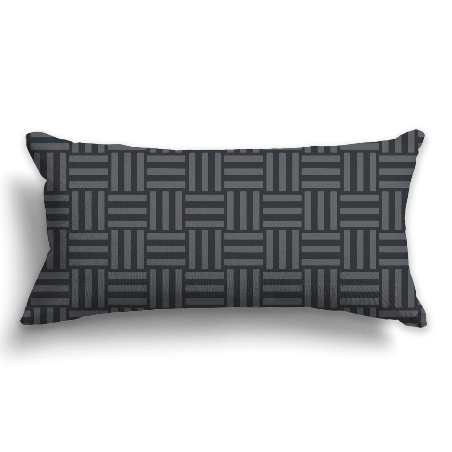 Throw Pillow with Two-tone Grey Basket Weave Pattern on Both Sides, CAPC-1201-141