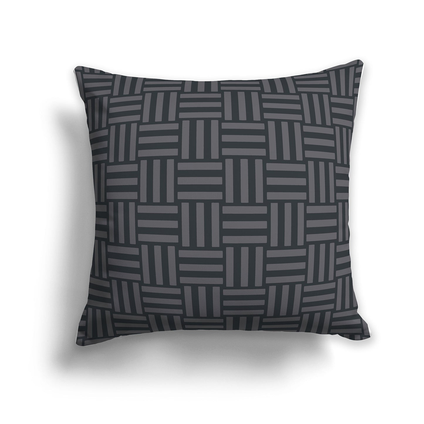Throw Pillow with Two-tone Grey Basket Weave Pattern on Both Sides, CAPC-1201-141