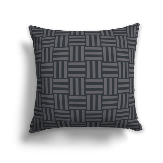 Throw Pillow with Two-tone Grey Basket Weave Pattern on Both Sides, CAPC-1201-141