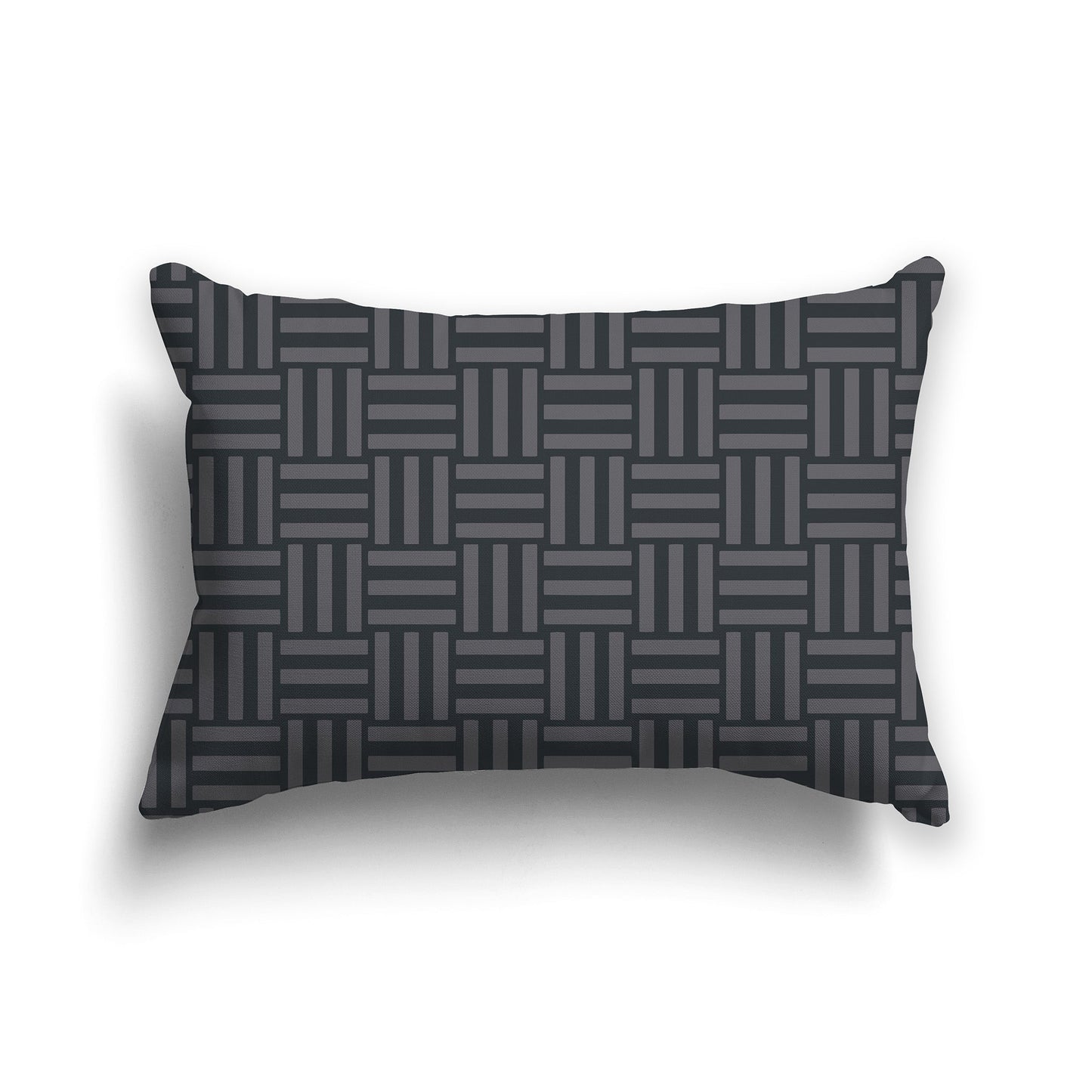 Throw Pillow with Two-tone Grey Basket Weave Pattern on Both Sides, CAPC-1201-141