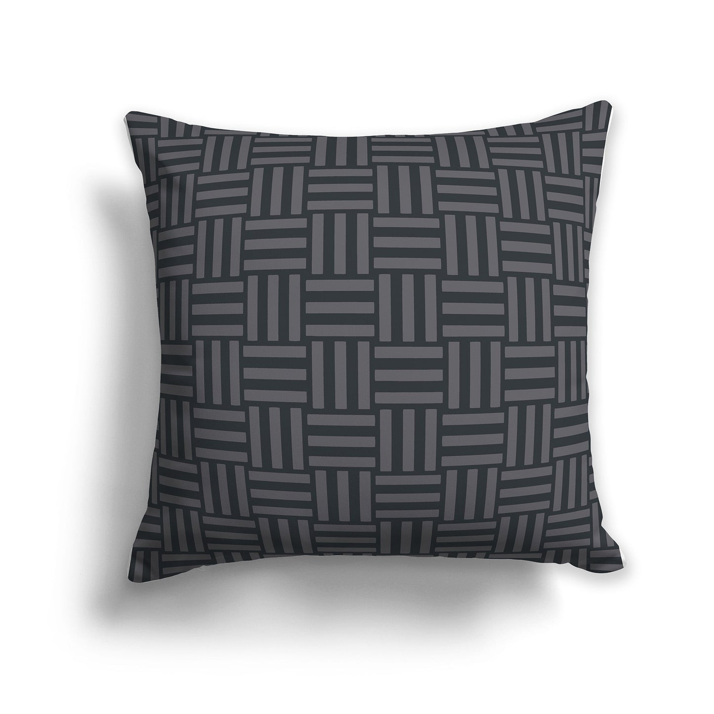 Throw Pillow with Two-tone Grey Basket Weave Pattern on Both Sides, CAPC-1201-141
