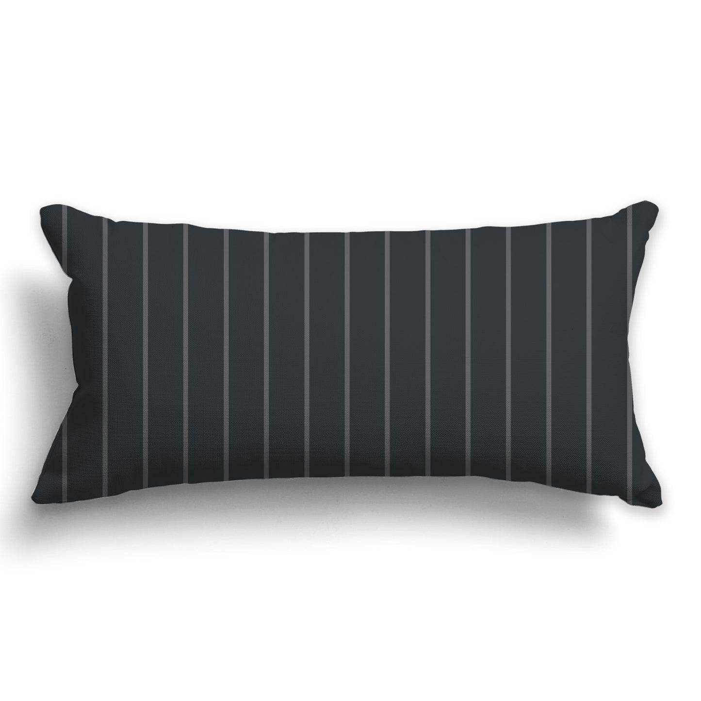 Dark Grey Throw Pillow with Fine Vertical Grey Stripes on Front, CAPC-1201-152