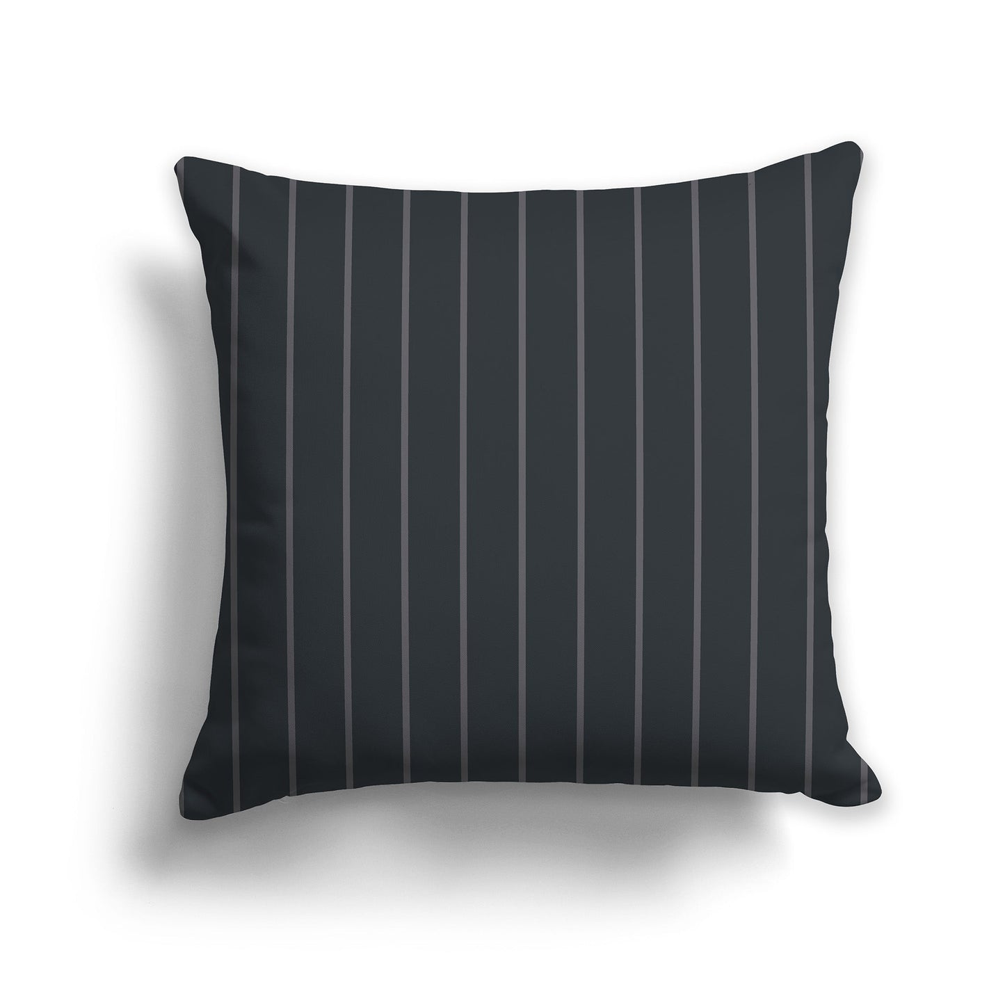 Dark Grey Throw Pillow with Fine Vertical Grey Stripes on Front, CAPC-1201-152