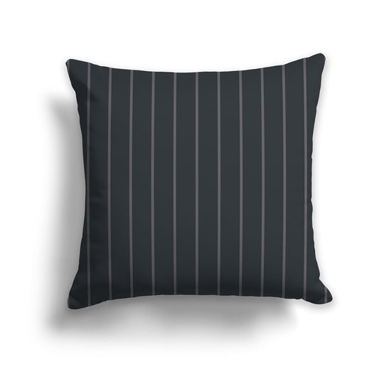 Dark Grey Throw Pillow with Fine Vertical Grey Stripes on Front, CAPC-1201-152