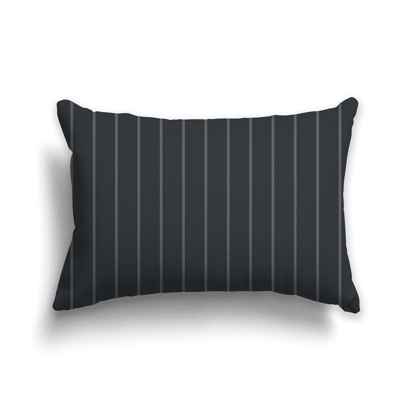 Dark Grey Throw Pillow with Fine Vertical Grey Stripes on Front, CAPC-1201-152