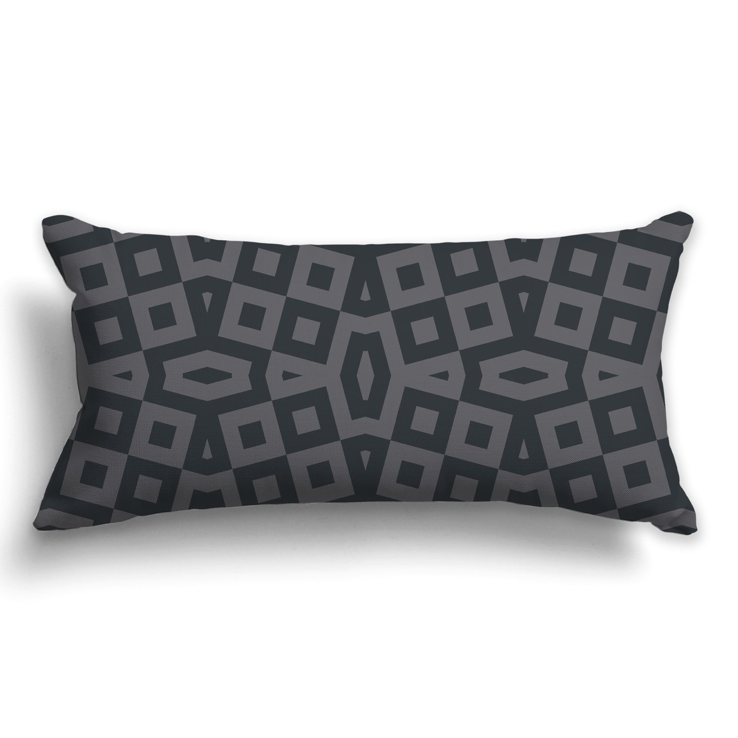 Throw Pillow with Two-tone Grey Geometric Pattern on Both Sides, CAPC-1201-171