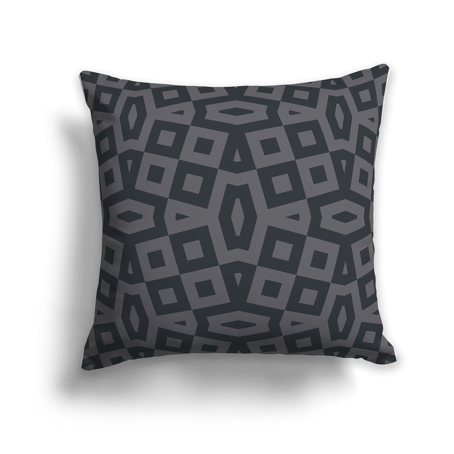 Throw Pillow with Two-tone Grey Geometric Pattern on Both Sides, CAPC-1201-171